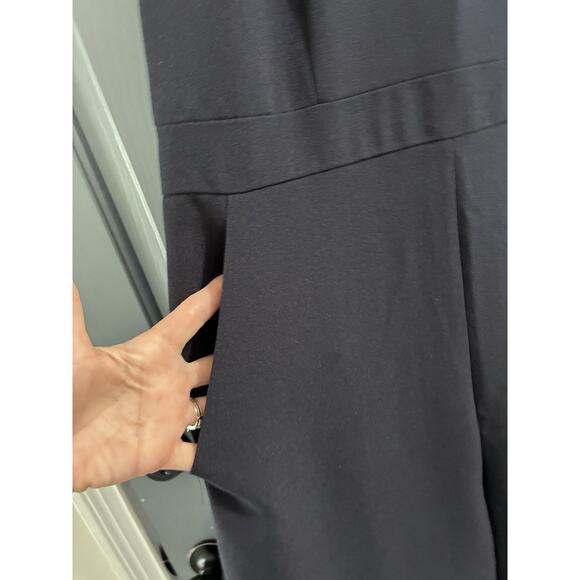 ELIZA J Womens Ruffle Halter Neck Jumpsuit Size 8 Navy NWT - Picture 4 of 14